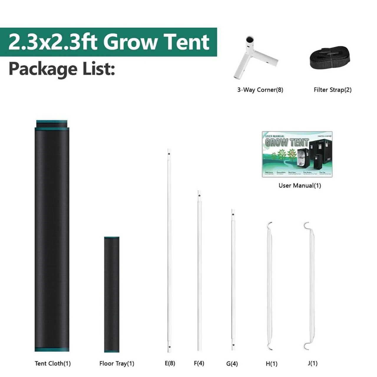 2.3ft. x 2.3ft. x 5.3ft. Indoor Grow Tent - Mars Hydro - Image 5
