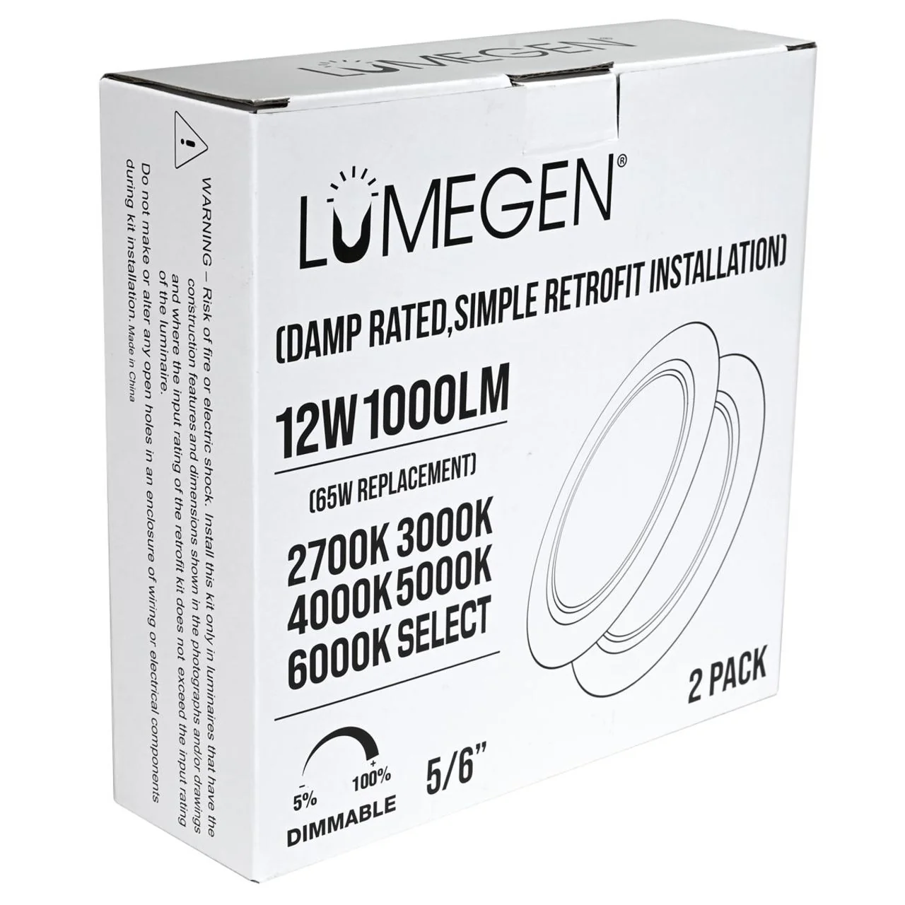 2-Pack - 6in. LED Color Tunable Disc Downlight - 10W - 1000 Lumens - 27K/30K/40K/50K/60K - Image 8