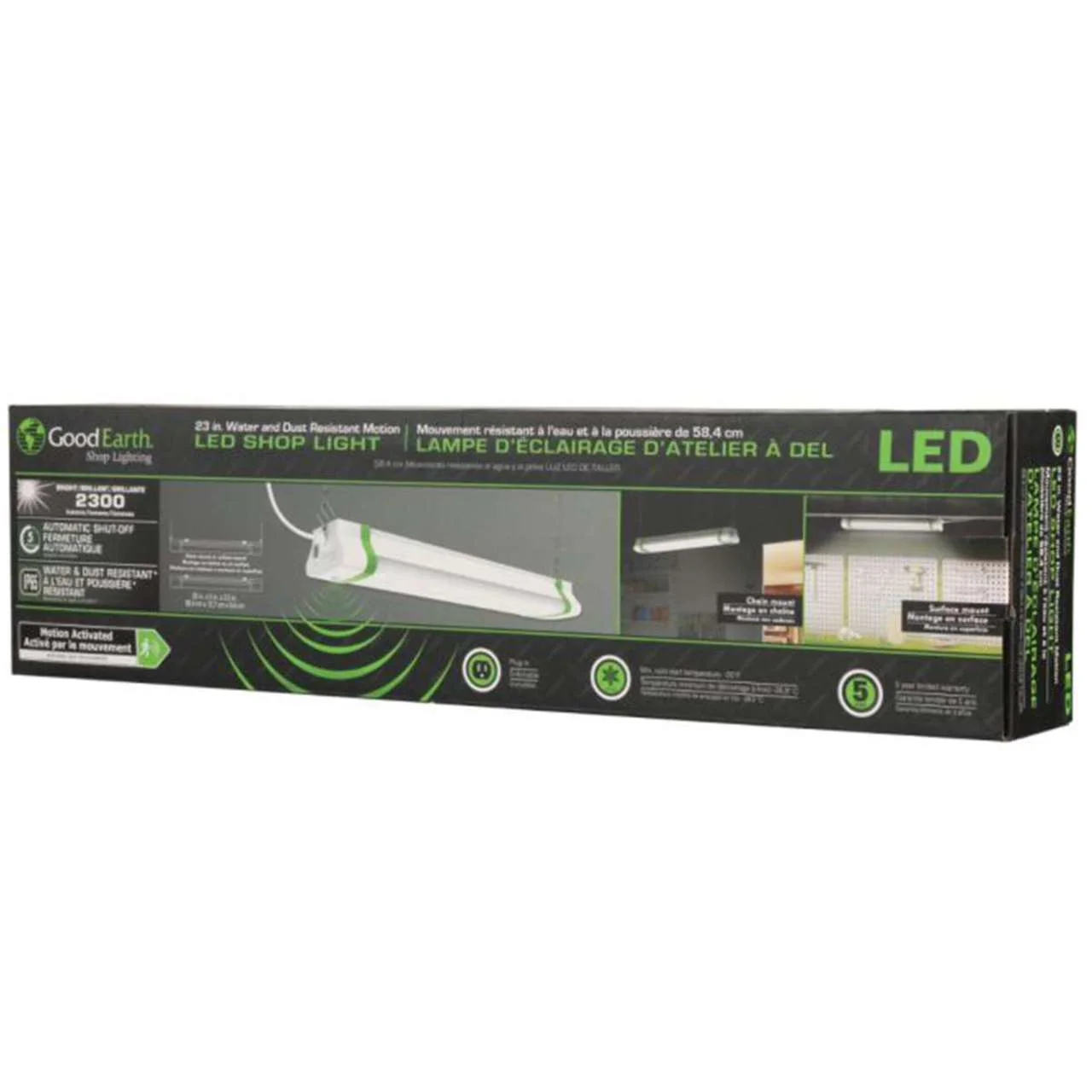 23in. LED Motion-Activated Shop Light - 30W - 2300 Lumens - 4100K - Good Earth - Image 8