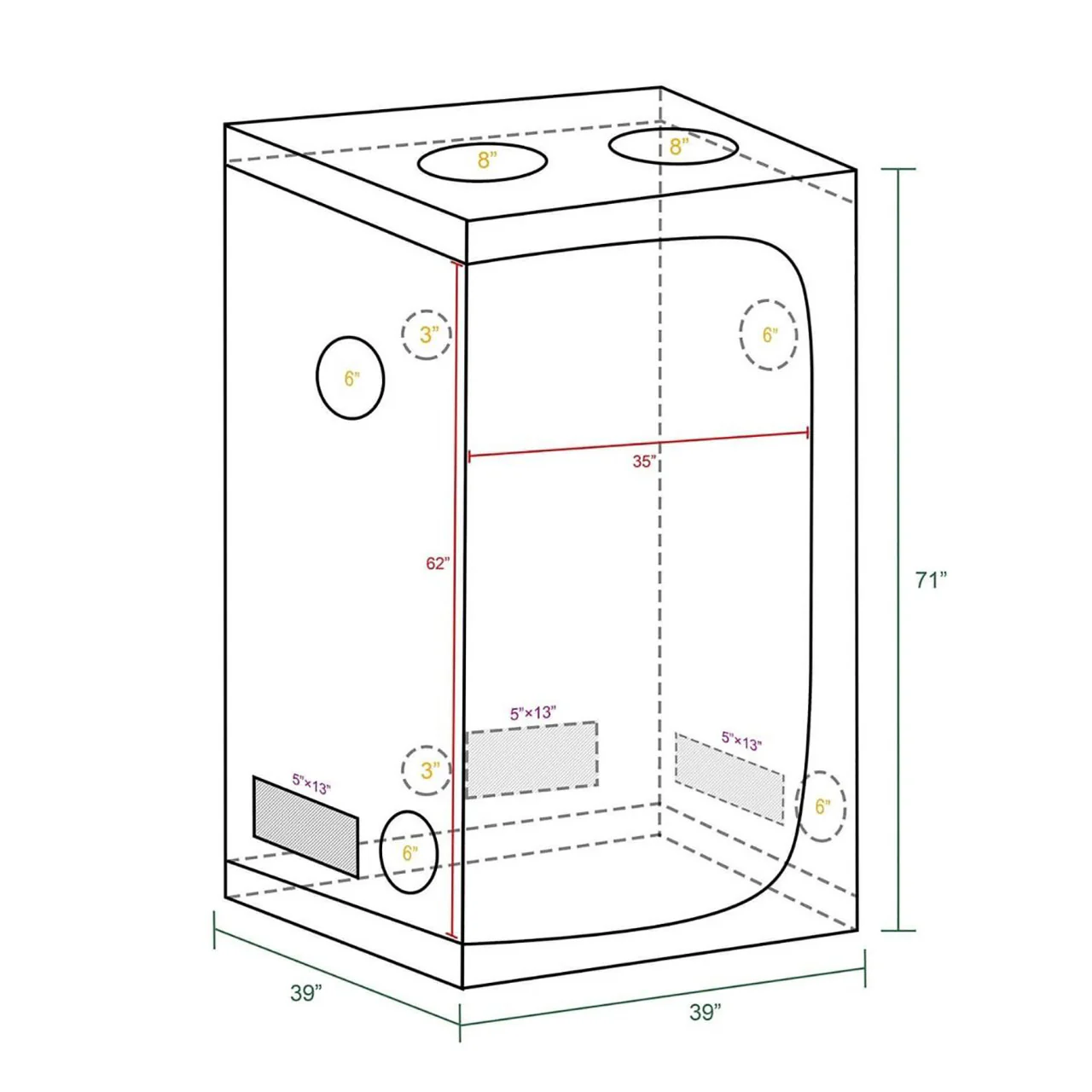 3ft. x 3ft. x 6ft. Indoor Grow Tent - Mars Hydro - Image 4