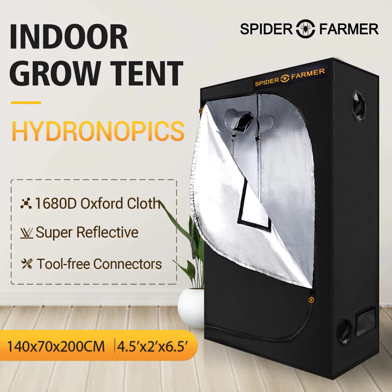 4.5ft. x 2ft. x 6.6ft. Indoor Grow Tent - Spider Farmer - Image 3
