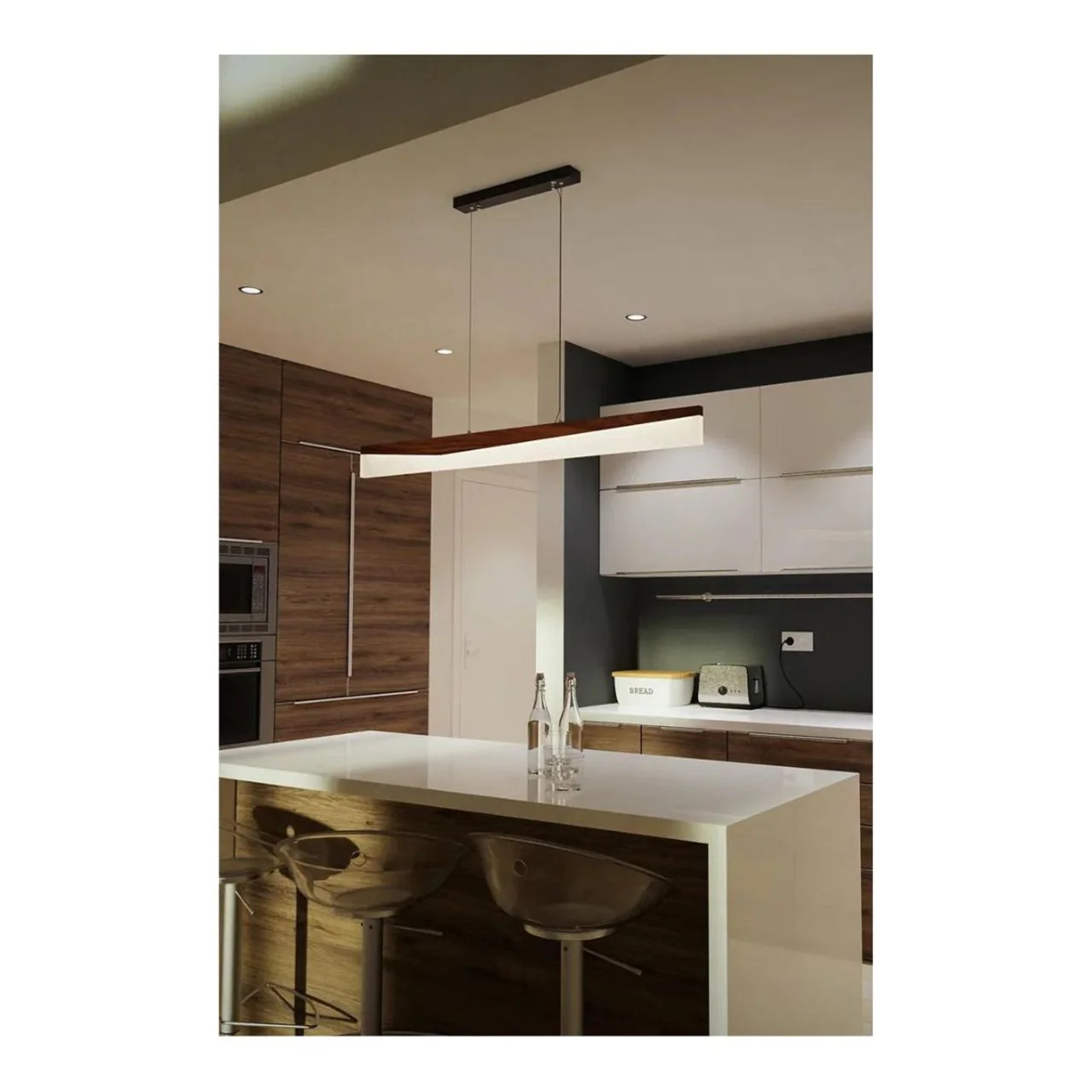 47in. Artisan Wood Collection Linear Pendant Smoke Reflection - 20W - 1795 Lumens - 3000K - Euri Lighting - Image 4