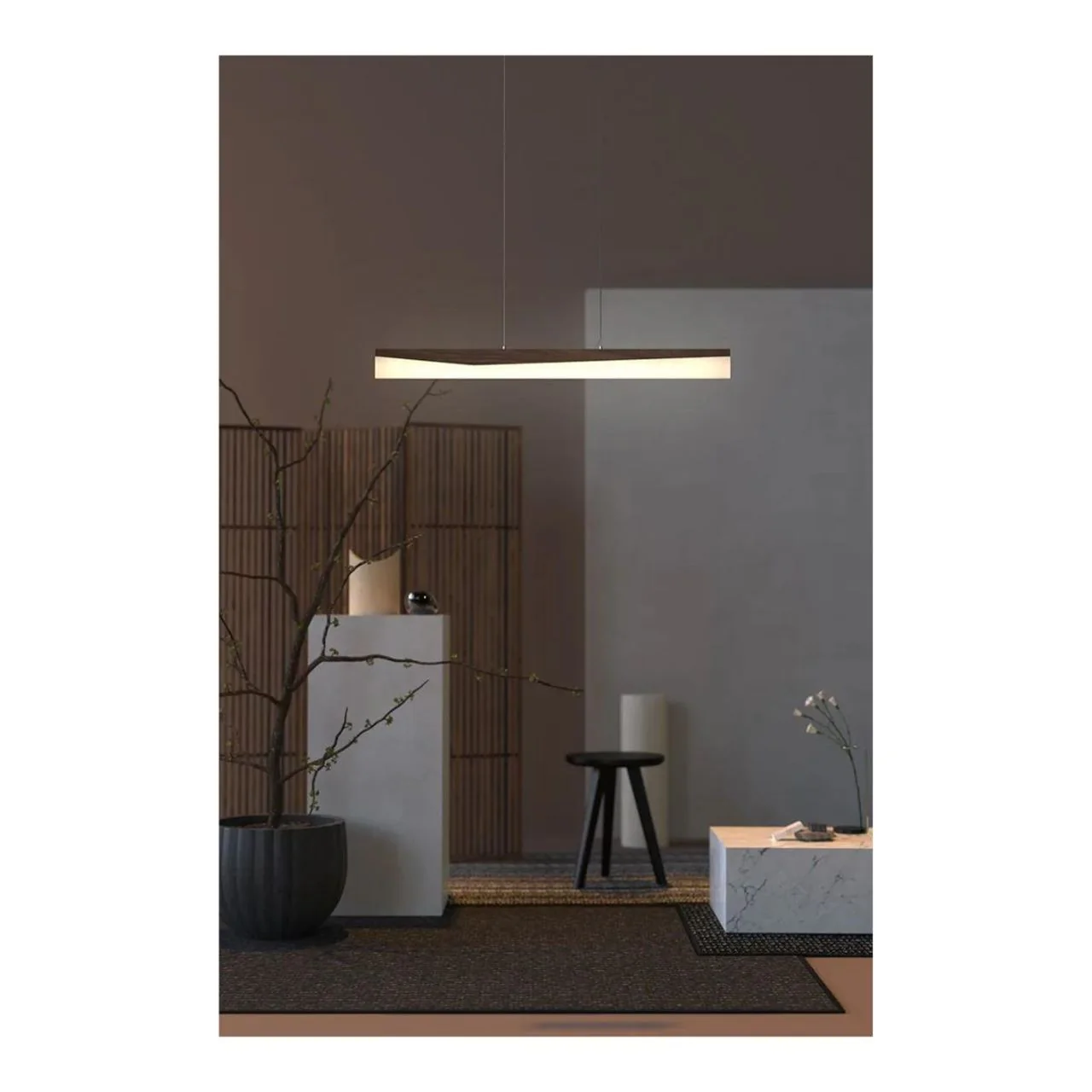 47in. Artisan Wood Collection Linear Pendant Smoke Reflection - 20W - 1795 Lumens - 3000K - Euri Lighting - Image 5