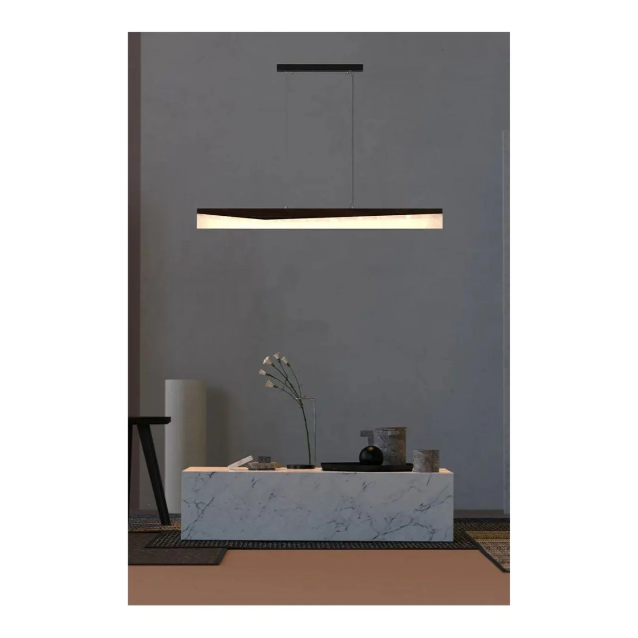 47in. Artisan Wood Collection Linear Pendant Smoke Reflection - 20W - 1795 Lumens - 3000K - Euri Lighting - Image 6