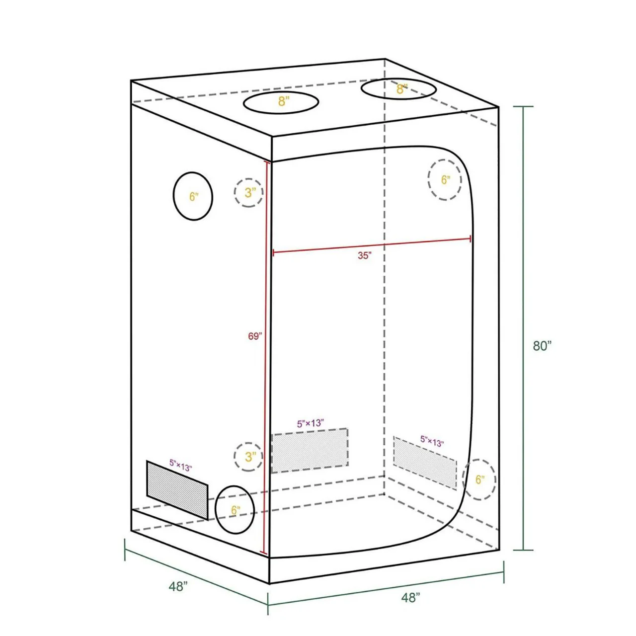 4ft. x 4ft. x 6.5ft. Indoor Grow Tent - Mars Hydro - Image 4