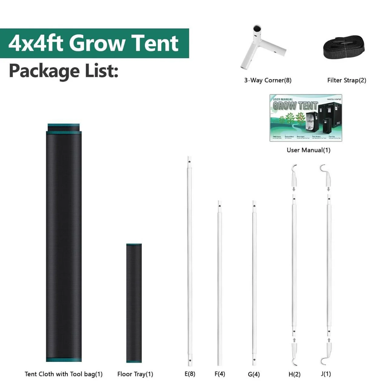 4ft. x 4ft. x 6.5ft. Indoor Grow Tent - Mars Hydro - Image 5