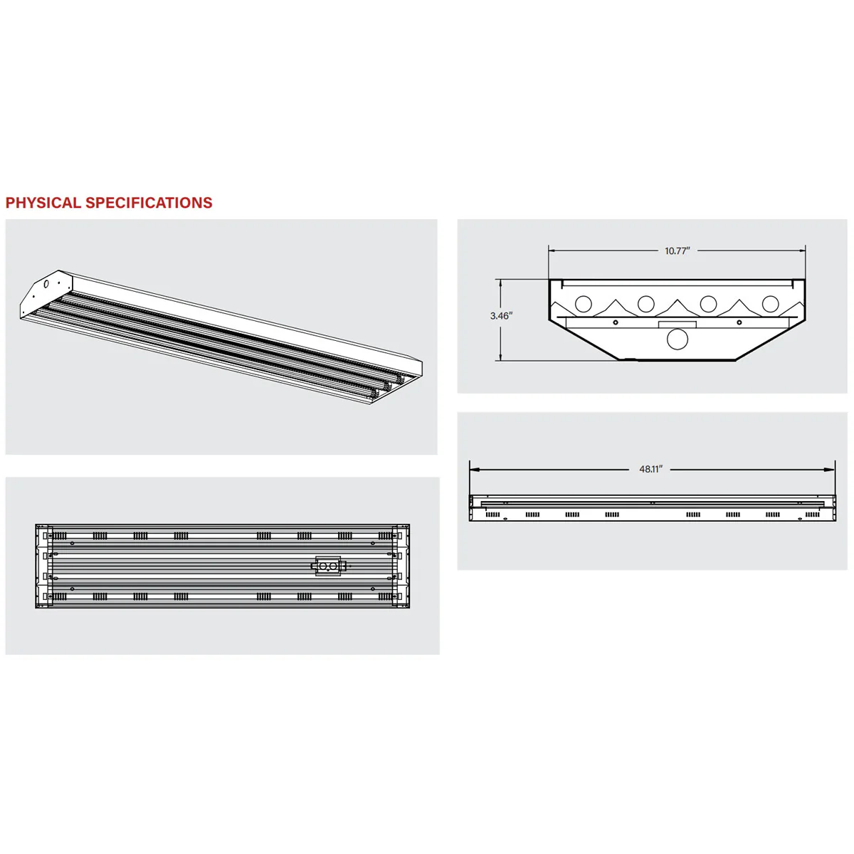 4ft. LED Ready Linear High Bay Fixture - 4 Lamp - Lamps Sold Separately - Keystone - Image 2