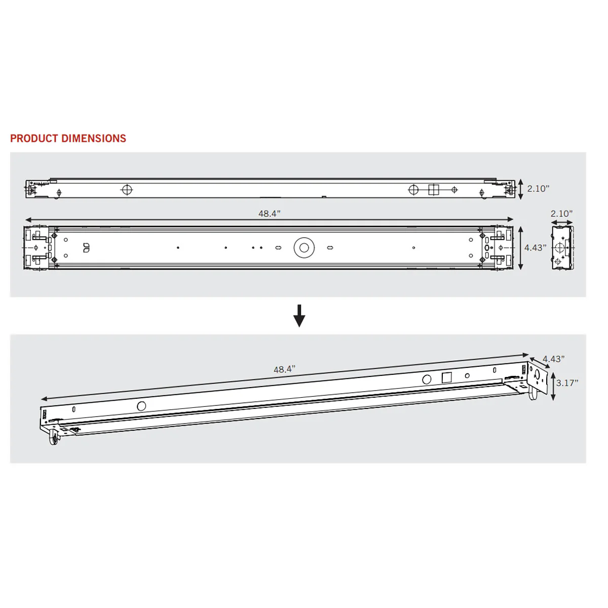 4ft. LED Ready Strip Light Fixture - 1 Lamp - Lamp Sold Separately - Keystone - Image 2