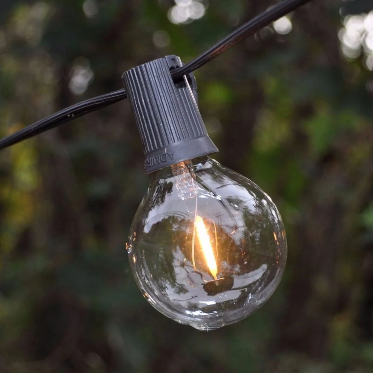 50ft G40 String Light - 25 E12 Sockets - 20AWG - 0.5W G40 Bulbs - LumeGen - Image 3