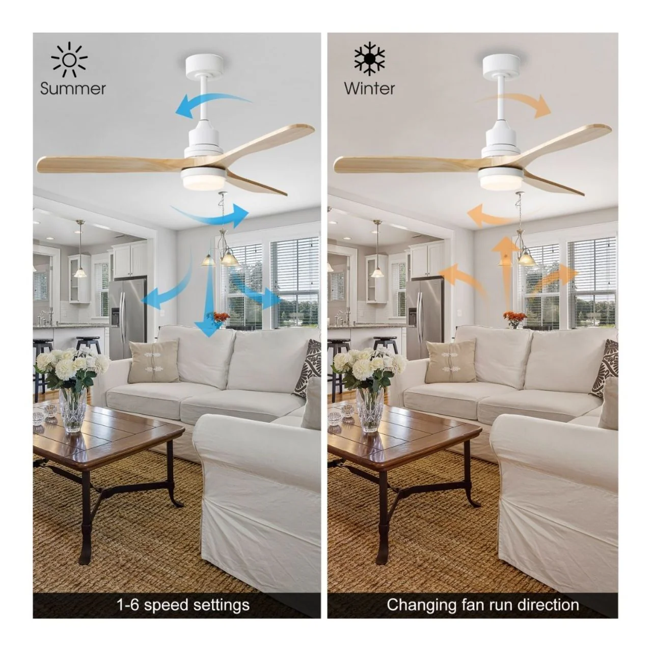 52in. Ceiling Fan with LED Light Kit - 18W - 800 Lumens - Color Selectable - Remote Control - Image 8