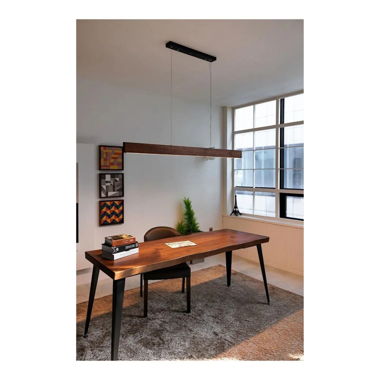 59in. Artisan Wood Collection Linear Pendant - 30W - 2850 Lumens - 3000K - Euri Lighting - Image 5