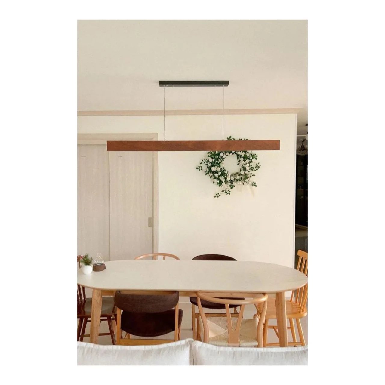 59in. Artisan Wood Collection Linear Pendant - 30W - 2850 Lumens - 3000K - Euri Lighting - Image 6