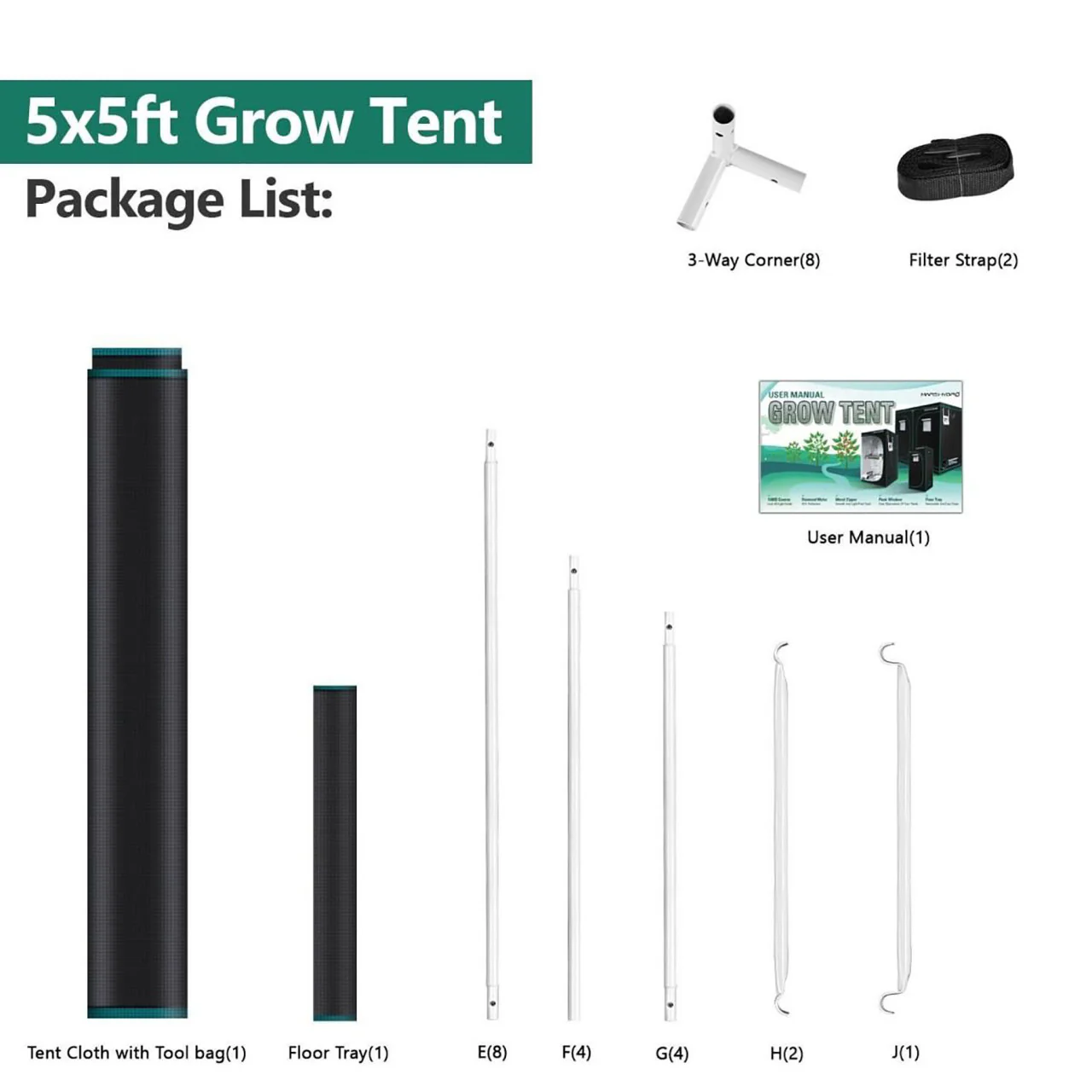 5ft. x 5ft. x 6.5ft. Indoor Grow Tent - Mars Hydro - Image 5