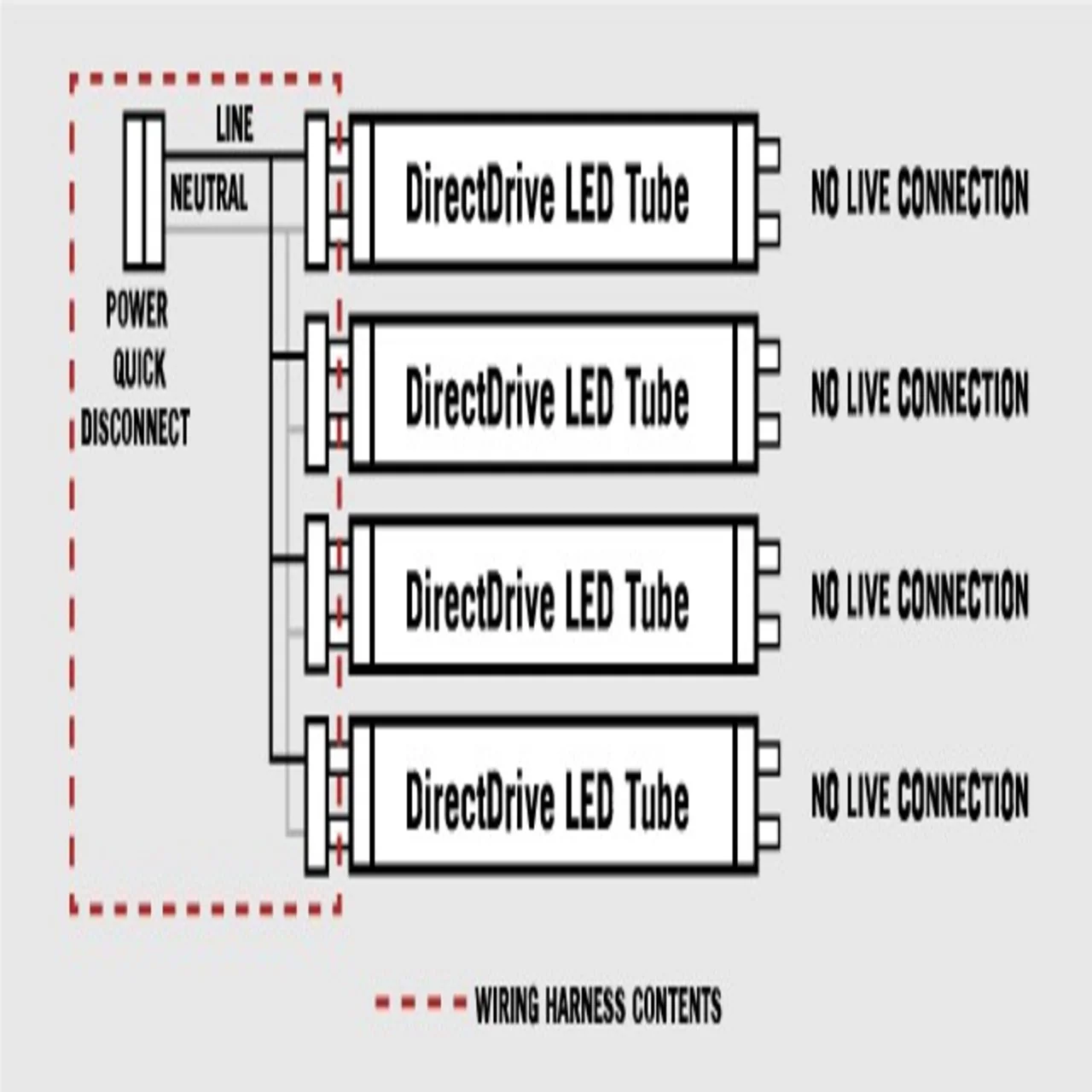6-Lamp Wiring Harness for LED T8 Tubes Tall Socket by Keystone - Image 3