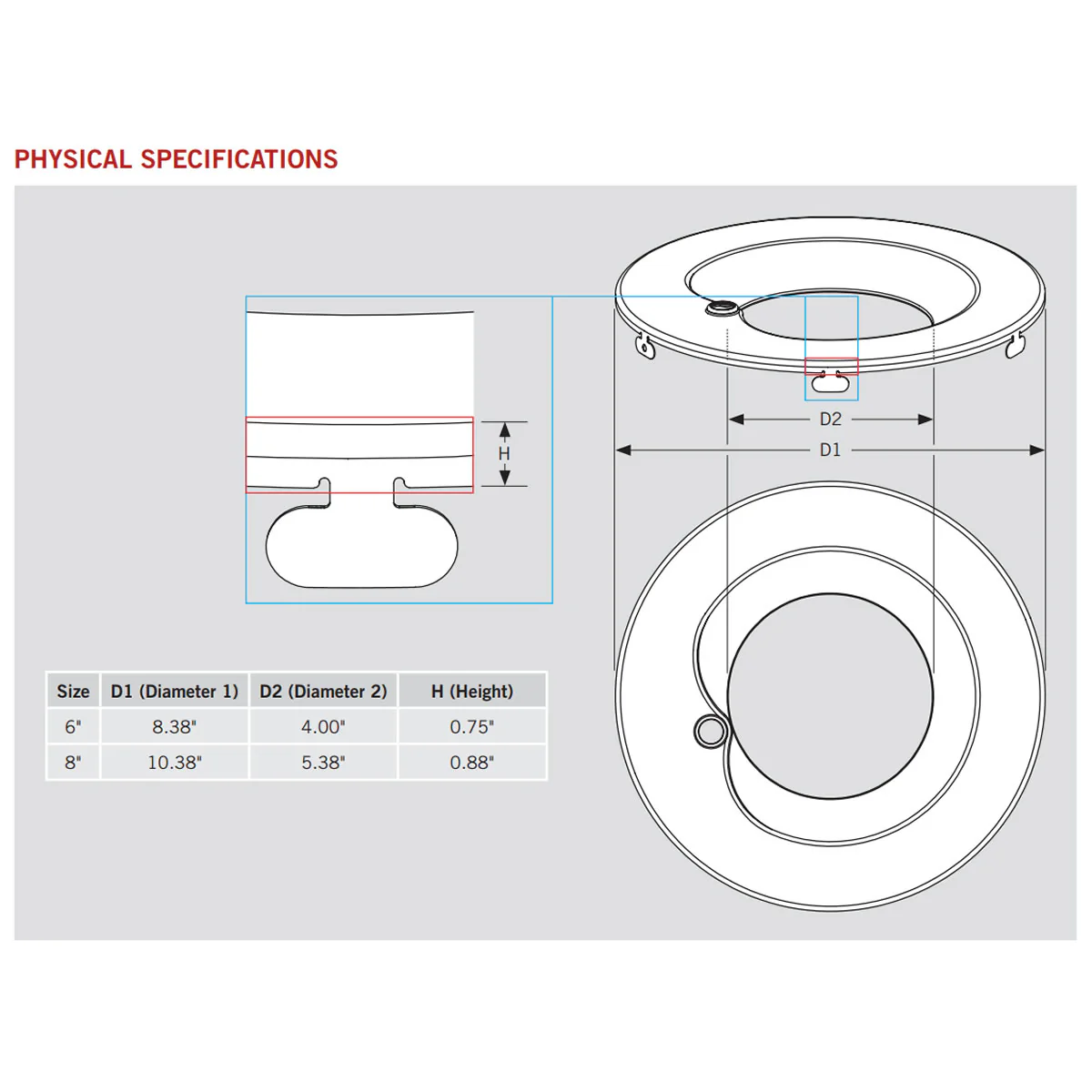 6in. Interchangeable Trim for Built-in Emergency Driver Downlights - Bronze - Keystone - Image 2