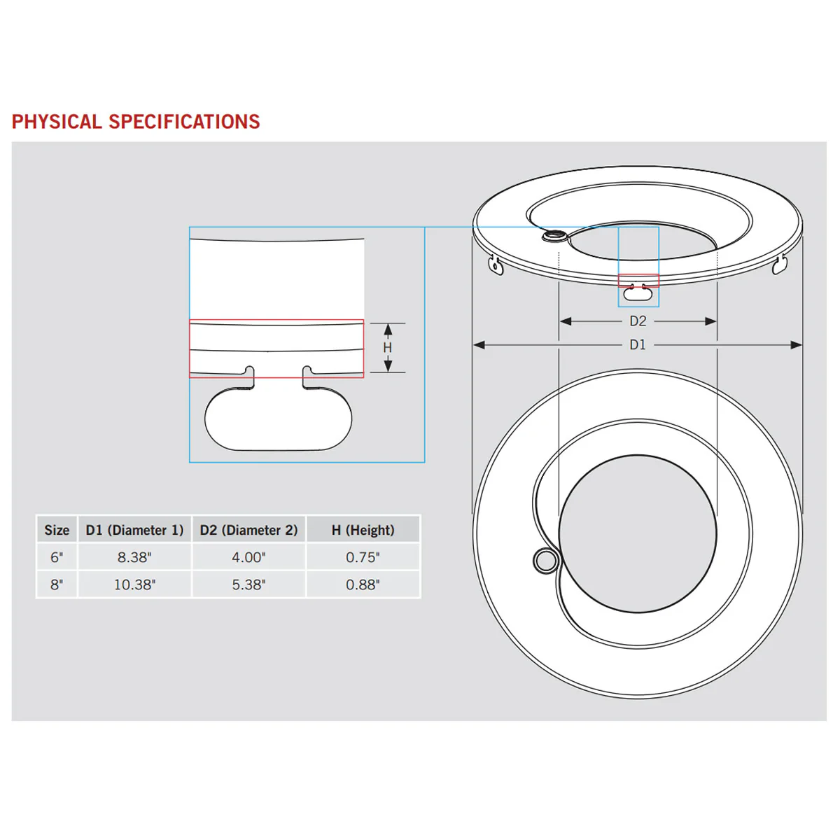6in. Interchangeable Trim for Built-in Emergency Driver Downlights - Brushed Nickel - Keystone - Image 2