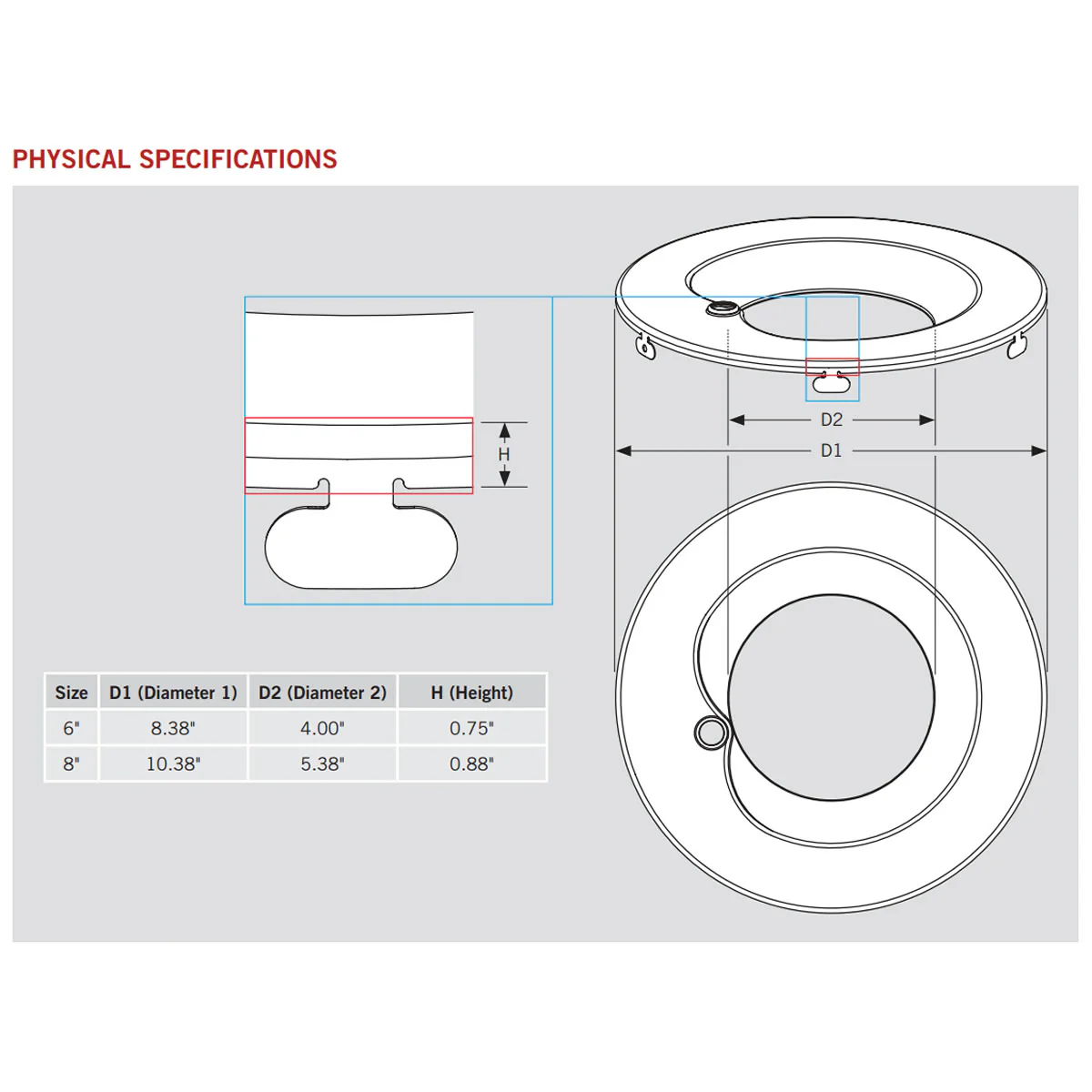 6in. Interchangeable Trim for Built-in Emergency Driver Downlights - Matte Black - Keystone - Image 2
