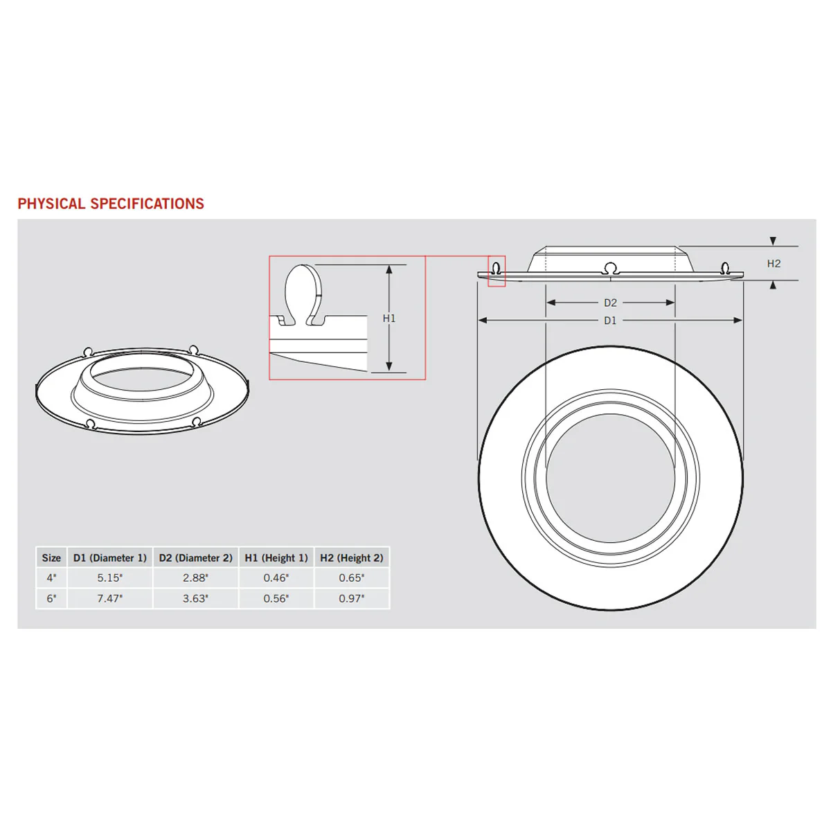 6in. Interchangeable Trim for Retrofit Downlights - Brushed Nickel - Keystone - Image 2
