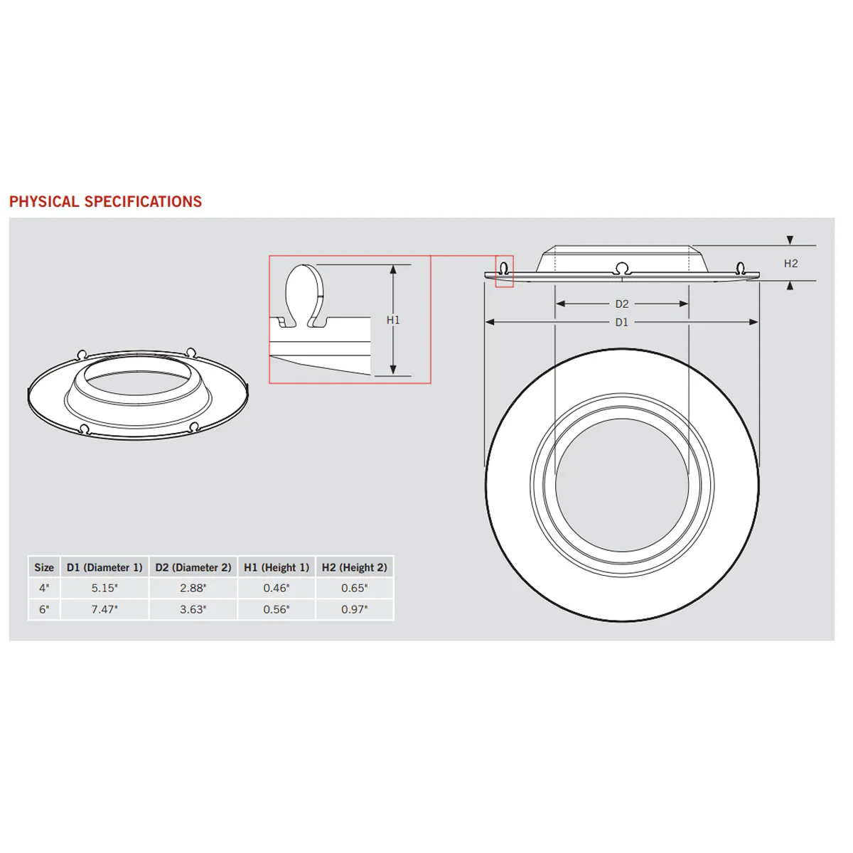 6in. Interchangeable Trim for Retrofit Downlights - Matte Black - Keystone - Image 2