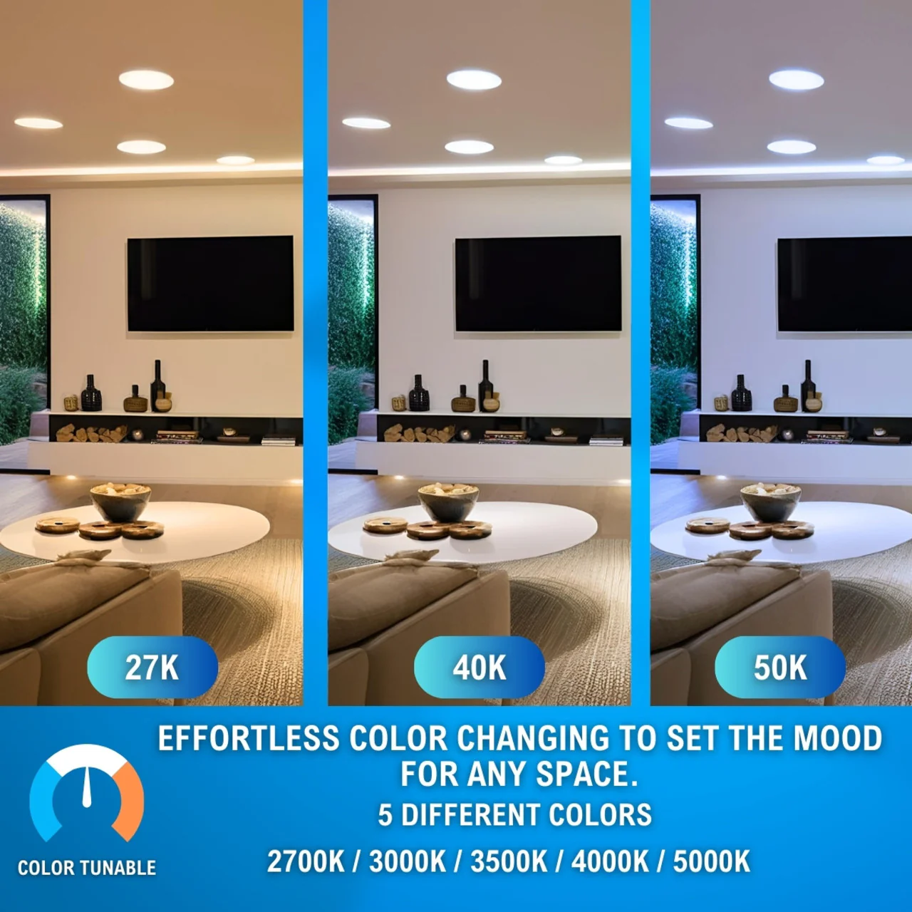 6in. LED Disc Down Light - 15W - Color Tunable 27K/30K/35K/40K/50K - Surface Mount - LumeGen - Image 7