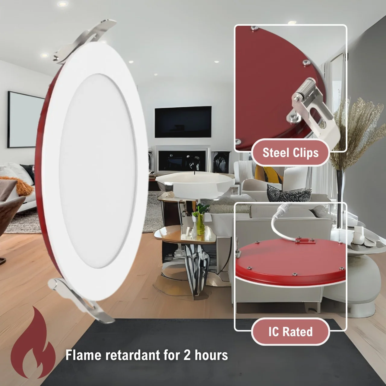 6in. LED Fire Rated Ultra-Slim Recessed Down Light - 12W - Color Tunable 27K/30K/35K/40K/50K - LumeGen - Image 11