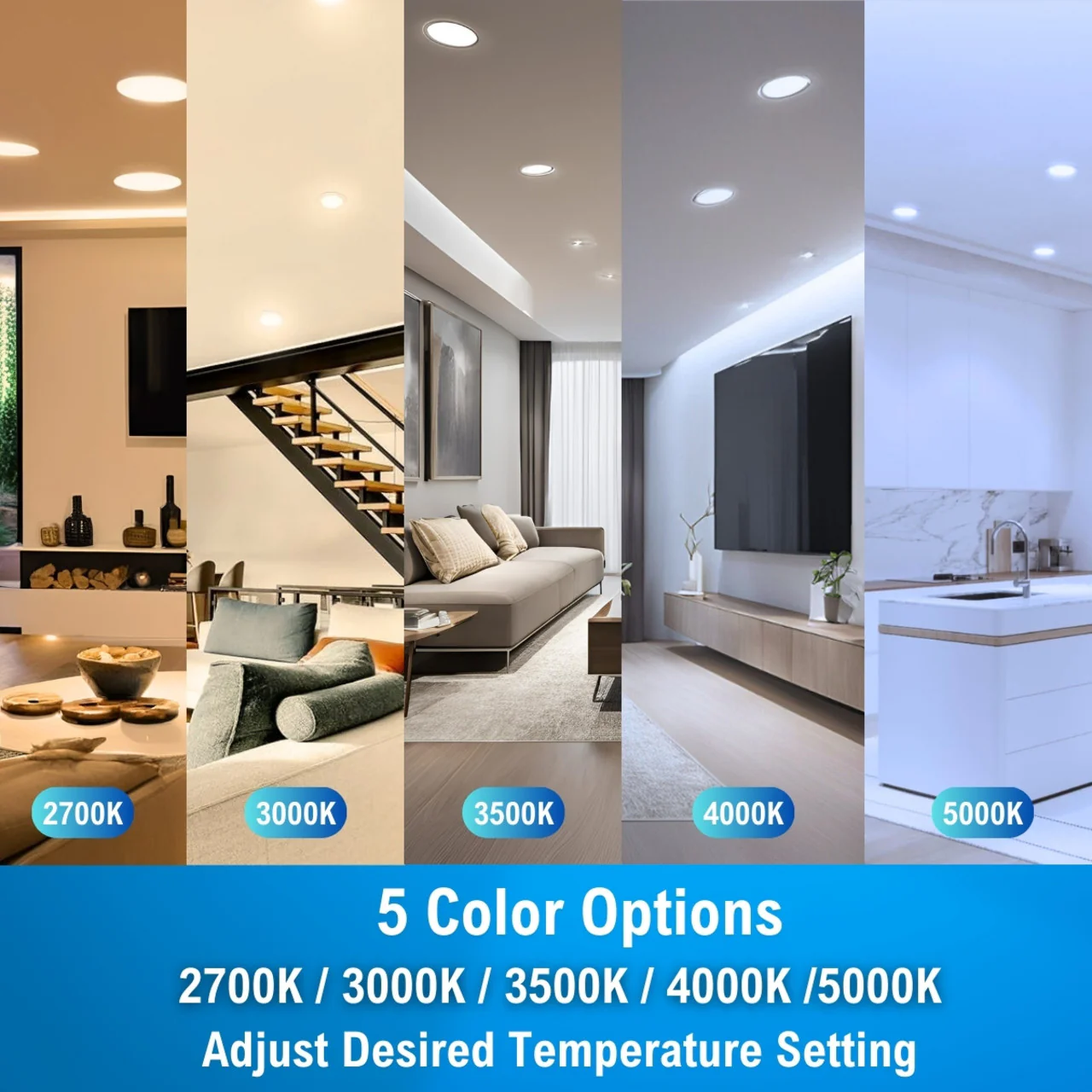 6in. LED Recessed Down Light - Wattage Adjustable up to 18W - Color Tunable 27K/30K/35K/40K/50K - LumeGen - Image 8