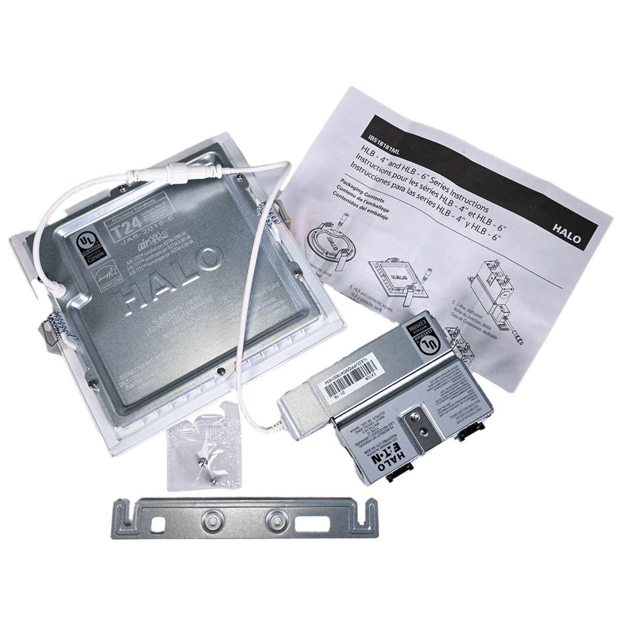 Case of 6 - 6in. LED Square Lens Downlight with Remote Driver Junction Box - 14W - 900 Lumens - 3000K - Halo - Image 4