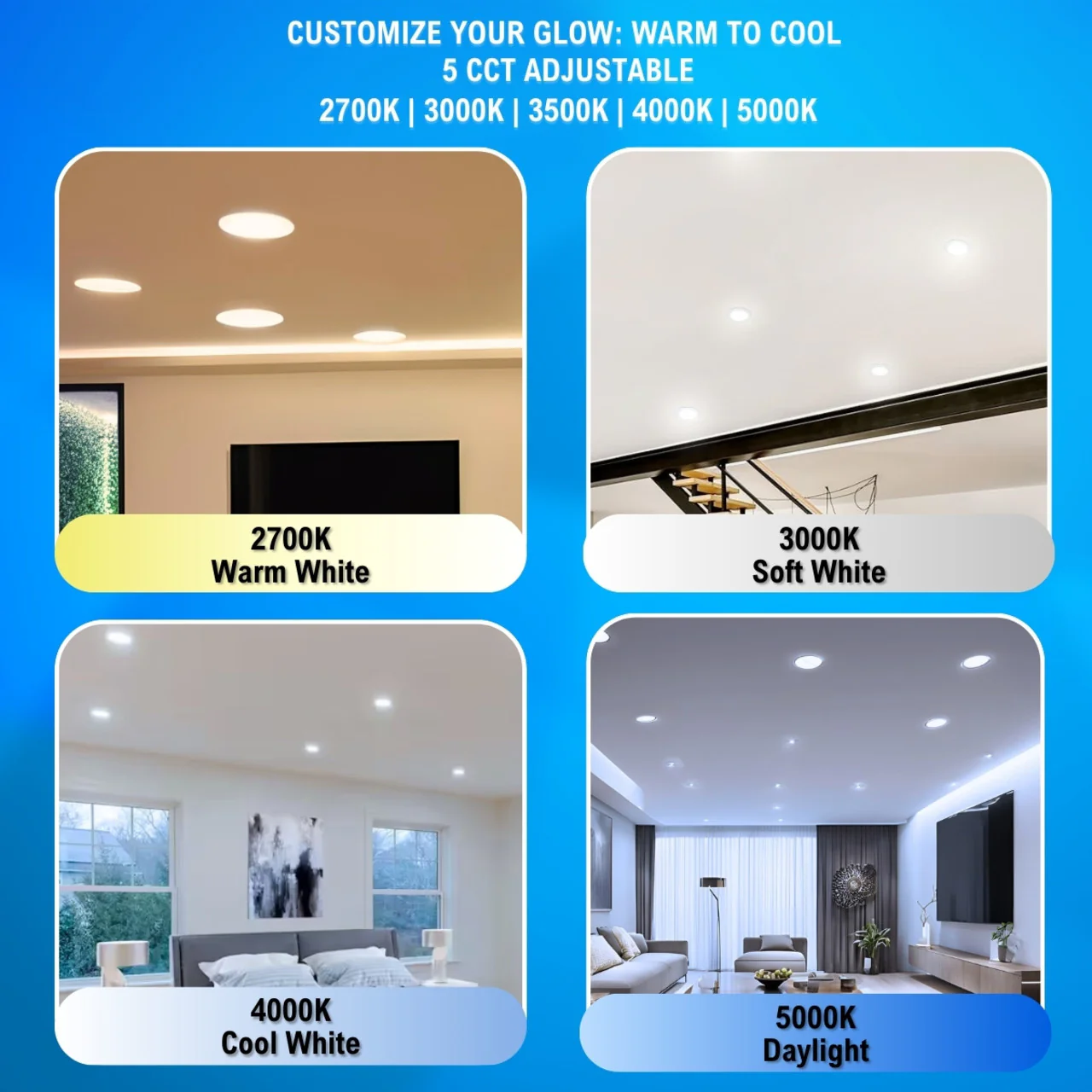 6in. LED Ultra-Slim Recessed Down Light - 12W - Color Tunable 27K/30K/35K/40K/50K - LumeGen - Image 9
