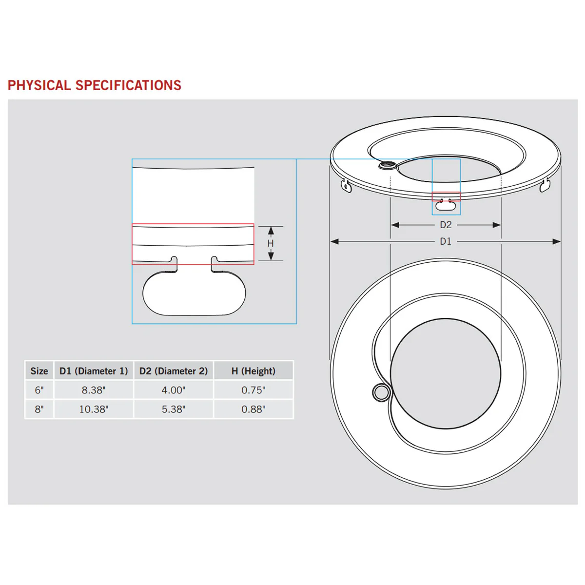 8in. Interchangeable Trim for Built-in Emergency Driver Downlights - Bronze - Keystone - Image 2