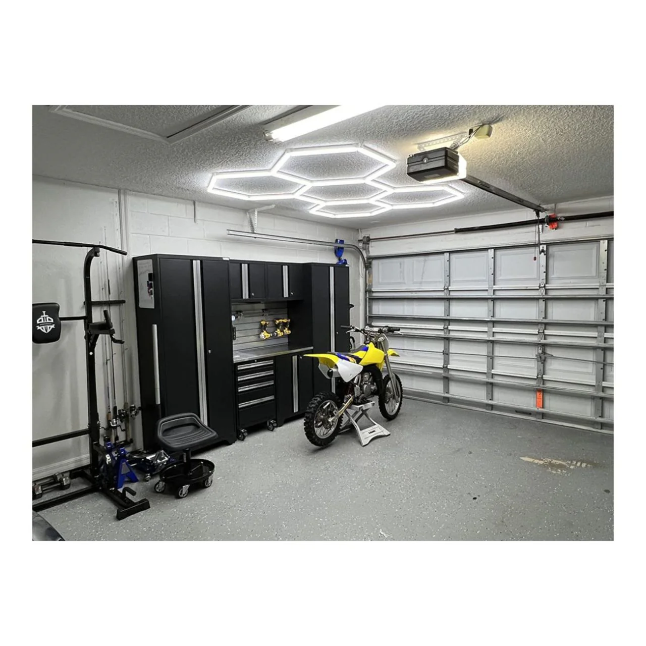 96in x 69in Hexagon Pattern LED Shop Light Kit - 144W - LumeGen - Image 4
