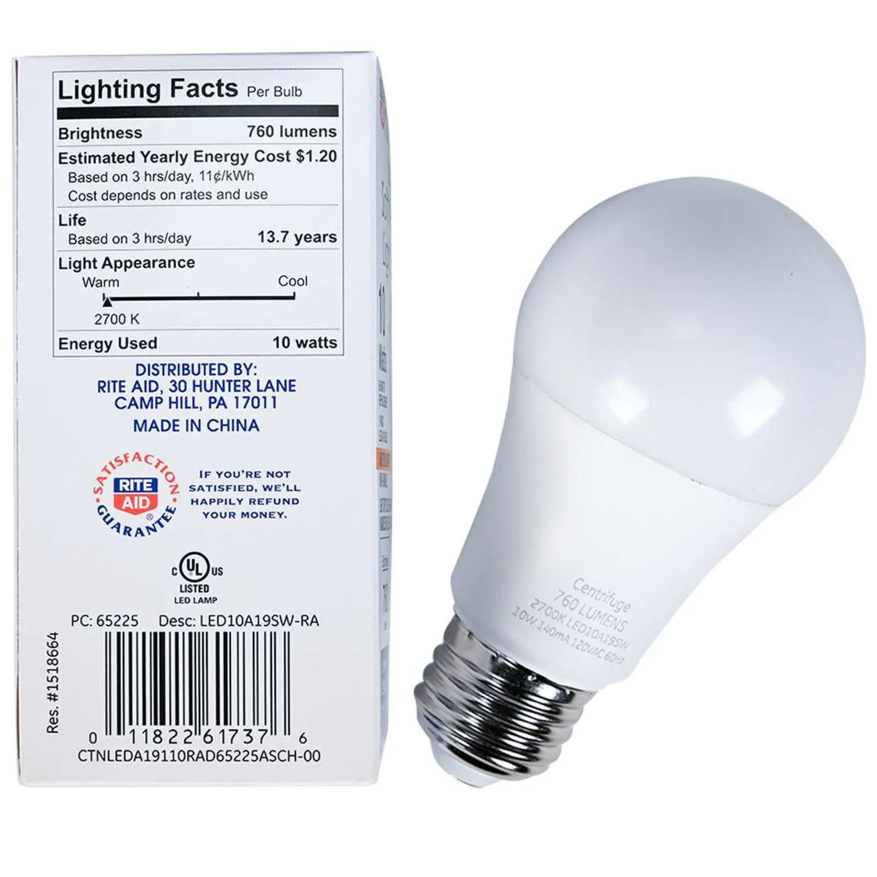 LED A19 Soft White Light Bulb - 10W - 760 Lumens - 2700K - Image 5