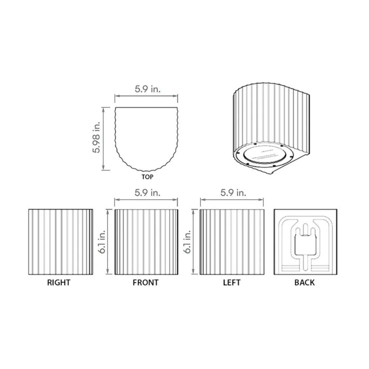Artisan Concrete Collection Corinthian Wall Sconce Fixture - E26 Socket - Euri Lighting - Image 5