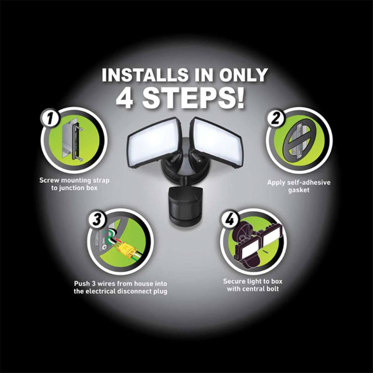 Bronze Motion-Activated LED 2-Head Flood Light - 25W - 2100 Lumens - 5000K - Good Earth - Image 10