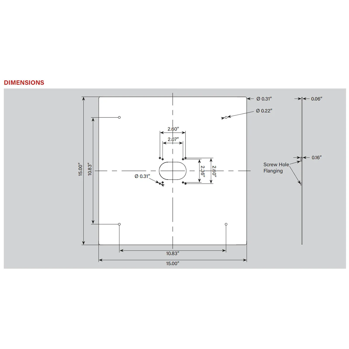 Bronze Mounting Back Plate for LED Canopy Fixture - Keystone - Image 3