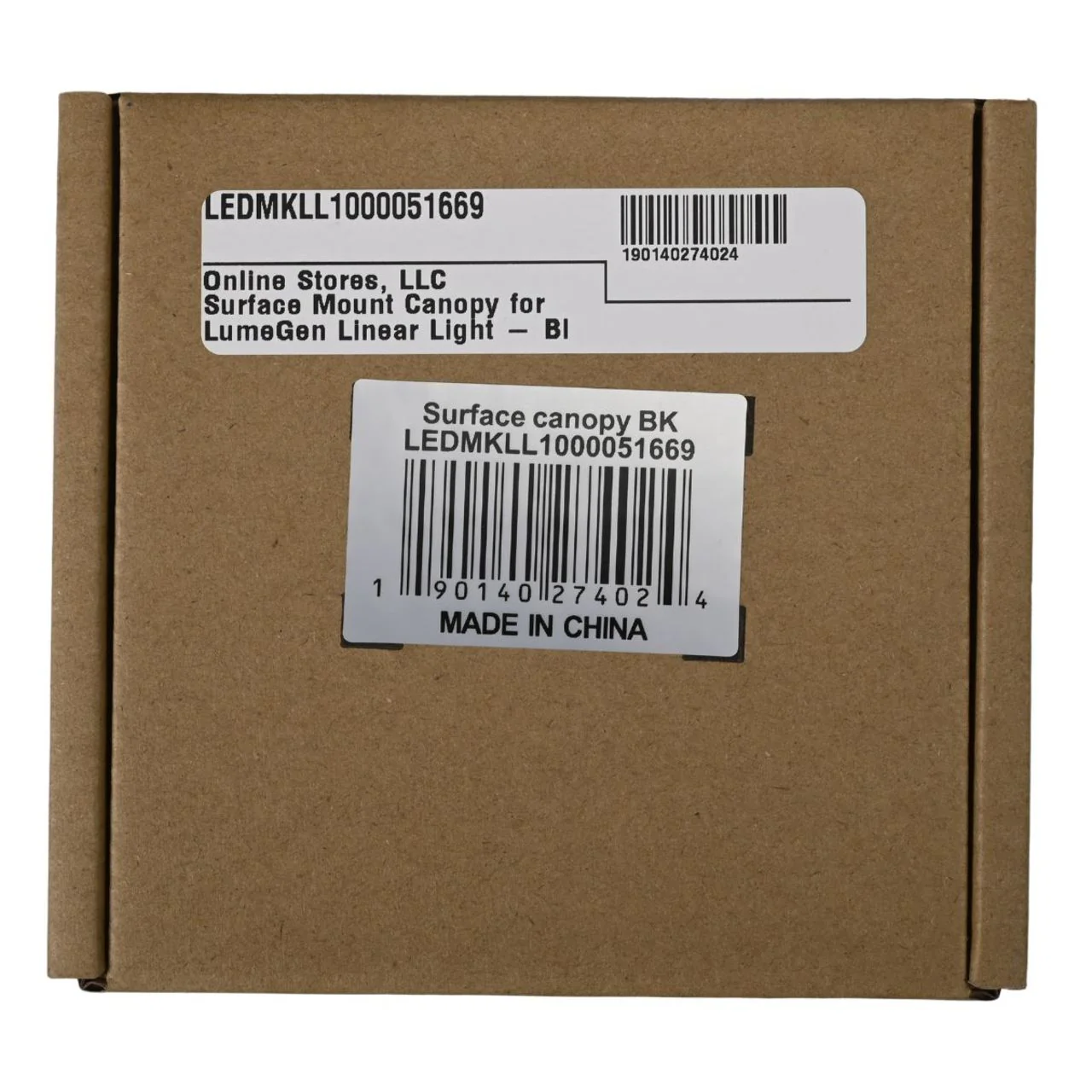 Surface Mount Canopy for LumeGen Linear Light - Black Finish - Image 2