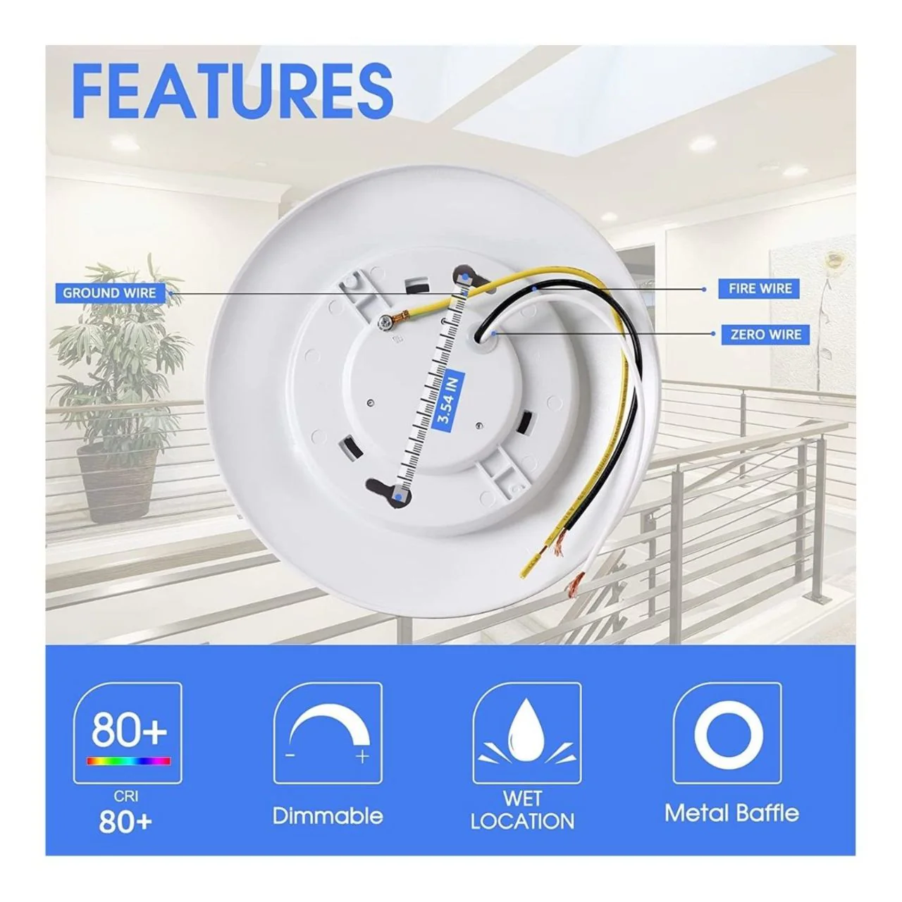 Case of 20 - 6in LED Disk Light - Wet Location - 9.5W - 800 Lumens - Energetic Lighting - Image 4