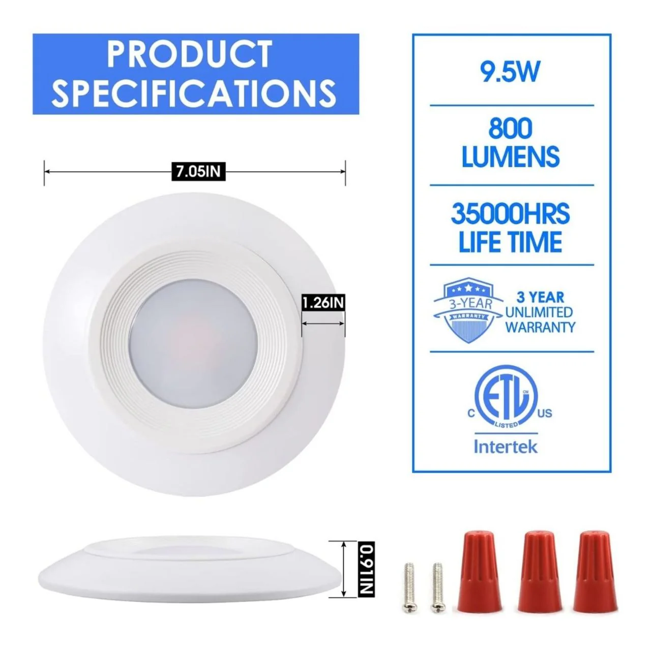 Case of 20 - 6in LED Disk Light - Wet Location - 9.5W - 800 Lumens - Energetic Lighting - Image 7