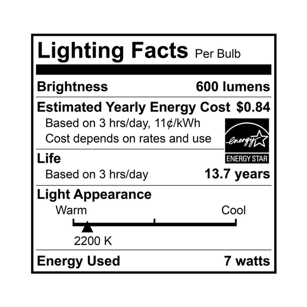 Case of 24 - LED A19 Amber Filament - 7 Watt - Dimmable - 40W Equiv - 600 Lumens - Euri Lighting - Image 6