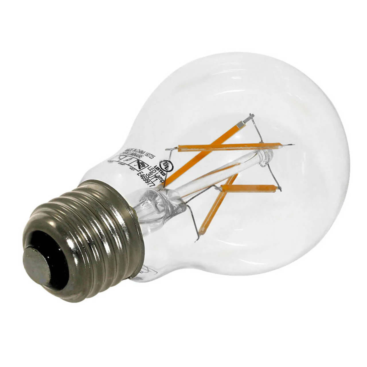 CASE OF 24 - LED A19 Clear Glass Filament Bulb - 7W - 800 Lumens - Dimmable - Euri Lighting - Image 3