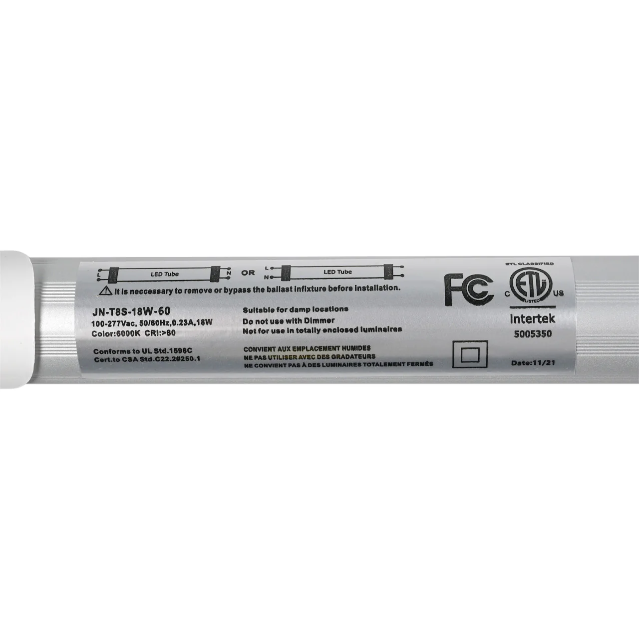 Case of 25 - T8 LED 4ft Tube - Type B - 18 Watt - 6000K - Image 7