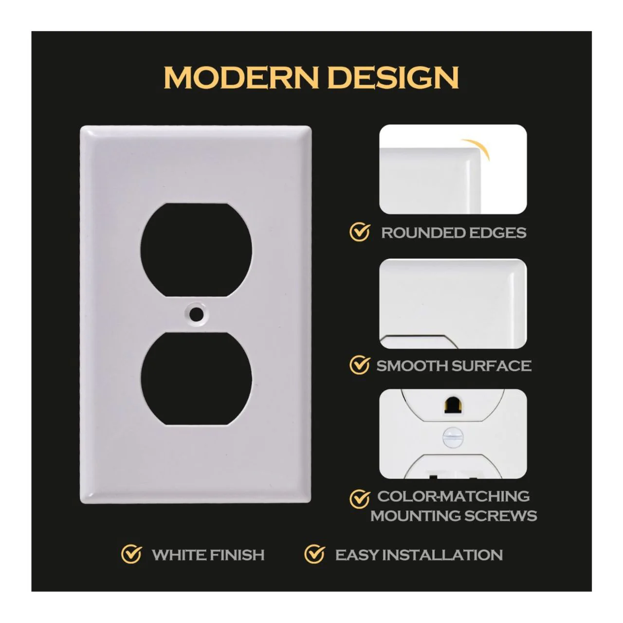Case of 25 - Wall plate Decorative Duplex - 1-Gang - Energetic Lighting - Image 3