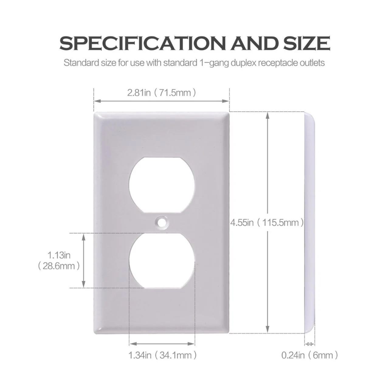 Case of 25 - Wall plate Decorative Duplex - 1-Gang - Energetic Lighting - Image 4