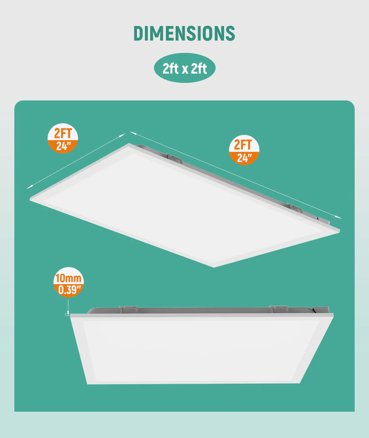 Case of 4 - 2x2 LED Flat Panel Light - Wattage Adjustable 15W/20W/25W/30W/40W - Color Tunable 35K/40K/50K/50K/65K - Image 5