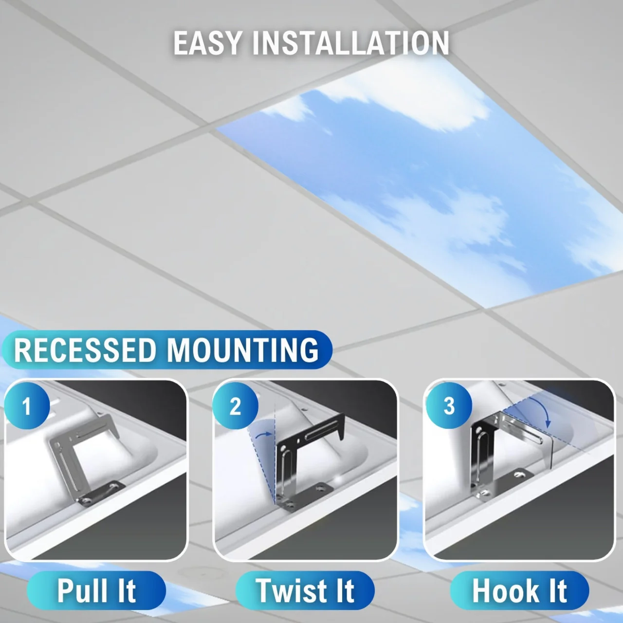 Case of 4 - 2x4 LED Flat Panel Light Cloud Design - Wattage Adjustable 20W/25W/30W/40W/50W - 5 Color Tunable  - LumeGen - Image 11