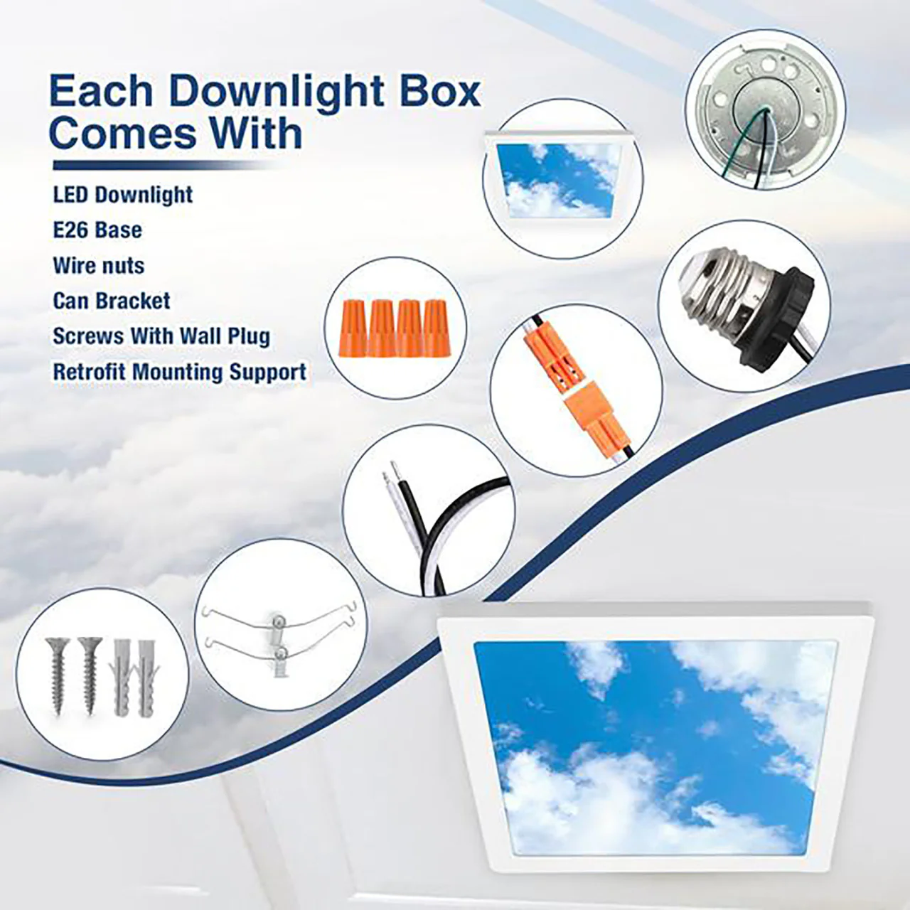 Case of 4 - 12in. LED Square Sky Downlights - 24W - 1200 Lumens - Beyond LED Technology - Image 5