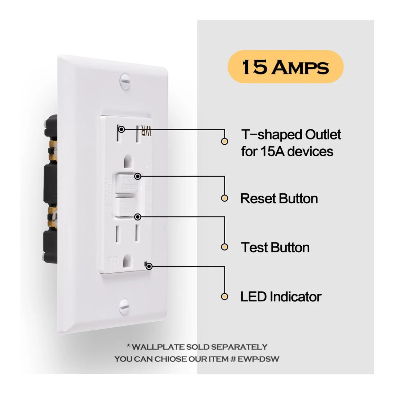 Case of 4 - Receptacle Duplex GFCI Tamper & Weather Resistant - Image 6