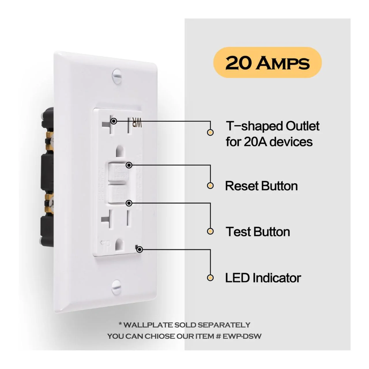 Case of 4 - Receptacle Duplex GFCI Tamper & Weather Resistant - Image 7