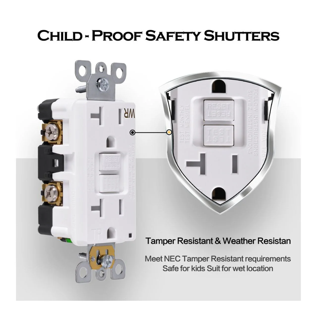 Case of 4 - Receptacle Duplex GFCI Tamper & Weather Resistant - Image 8