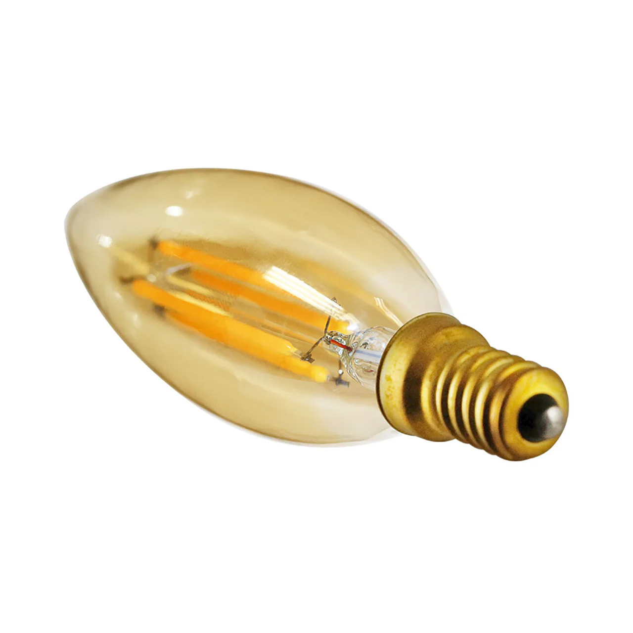 Case of 24 - LED B10 Amber Filament - 4.5 Watt - Dimmable - 40W Equiv - 350 Lumens - Euri Lighting (6 Packs of 4 Bulbs) - Image 2