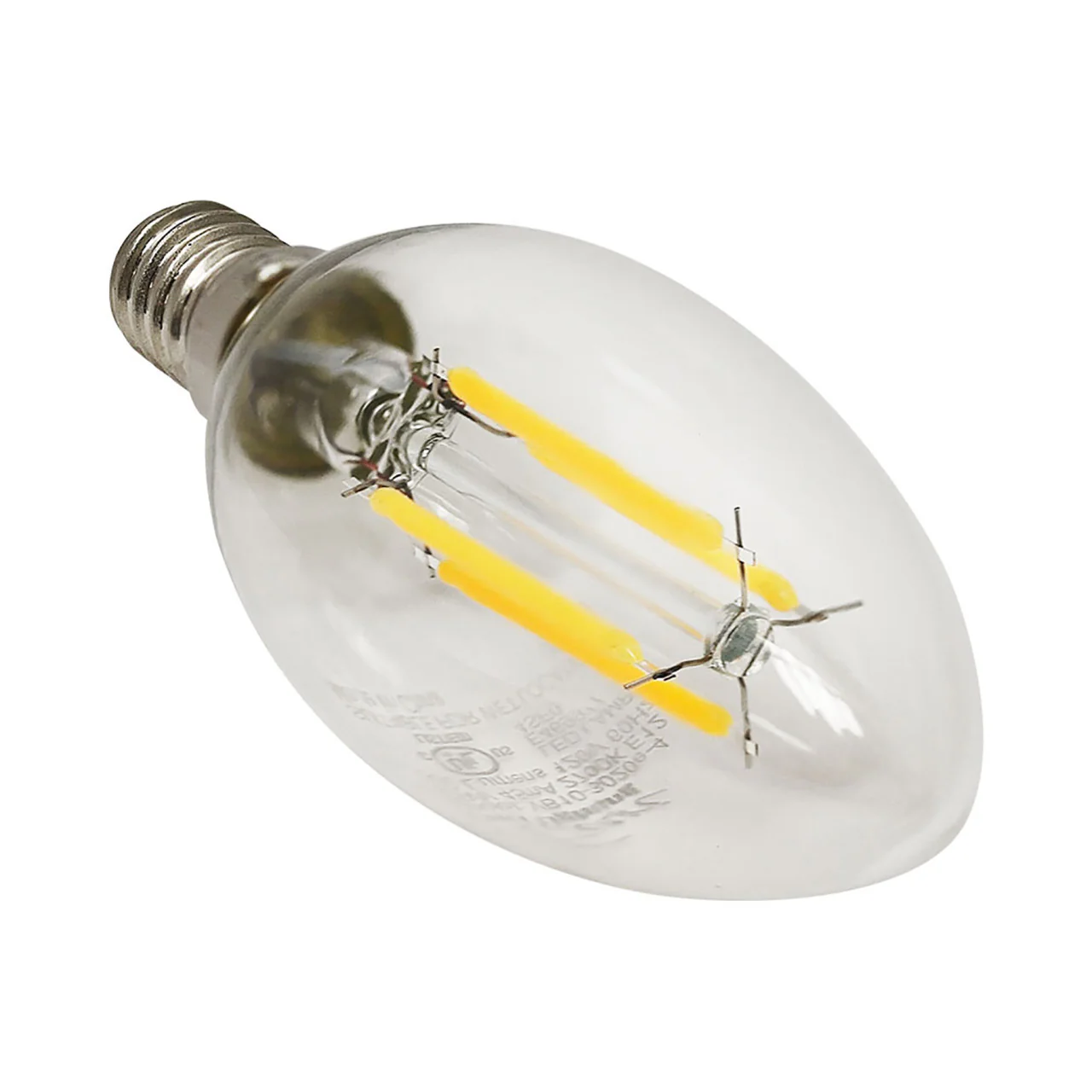 Case of 24 - LED B10 Filament - 4.5W - Dimmable - 60W Equiv - 500 Lumens - 2700K - Euri Lighting (6 Packs of 4) - Image 3